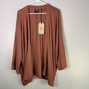 NWT PrAna Women's Modal Wrap Cardigan Sz XL Pocket Reddish Brown Soft Comfy